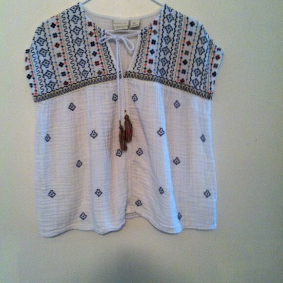 Rachel Zoe Top Women's Size Large White Mulitcolor - Picture 1 of 6